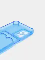 Синий чехол противоударный для Realme C31 / Реалми С31 прозрачный, с карманом для карты