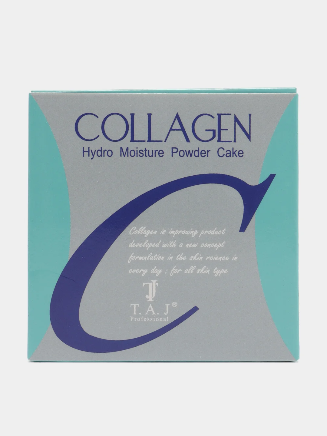 Бежевый пудра для лица COLLAGEN увлажняющая с коллагеном, со спонжем в комплекте
