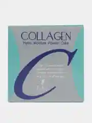 Бежевый пудра для лица COLLAGEN увлажняющая с коллагеном, со спонжем в комплекте
