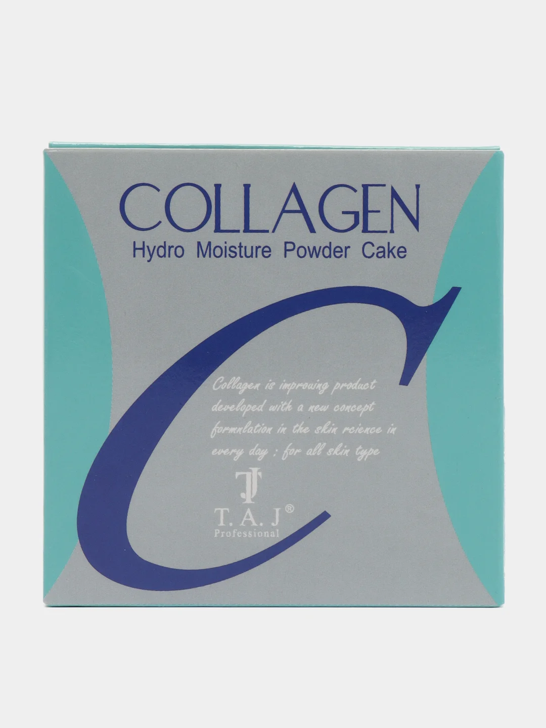 Светло-бежевый пудра для лица COLLAGEN увлажняющая с коллагеном, со спонжем в комплекте