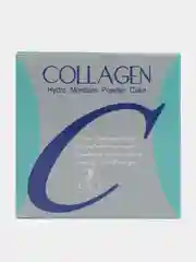 Светло-бежевый пудра для лица COLLAGEN увлажняющая с коллагеном, со спонжем в комплекте