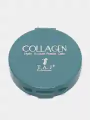 Хаки пудра для лица COLLAGEN увлажняющая с коллагеном, со спонжем в комплекте