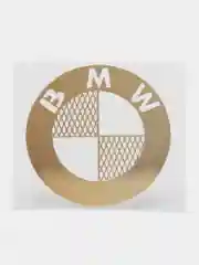 Золотой металлическая наклейка-стикер "БМВ" на телефон / авто