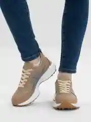 Бежевый меланж кроссовки женские, весенние