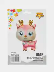 Розовый воздушный шар "Милый Оленёнок", 74 см