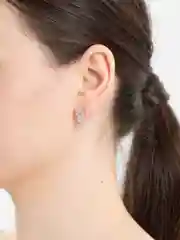 Прозрачный серьги-гвоздики, с фианитом, родий