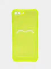 Желтый чехол для iPhone 7/8 Plus/XR/11/12/13/Pro/Pro Max, силиконовый, с карманом для карт