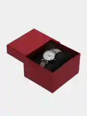 Белый часы наручные, кварцевые, женские, с металлическим ремешком