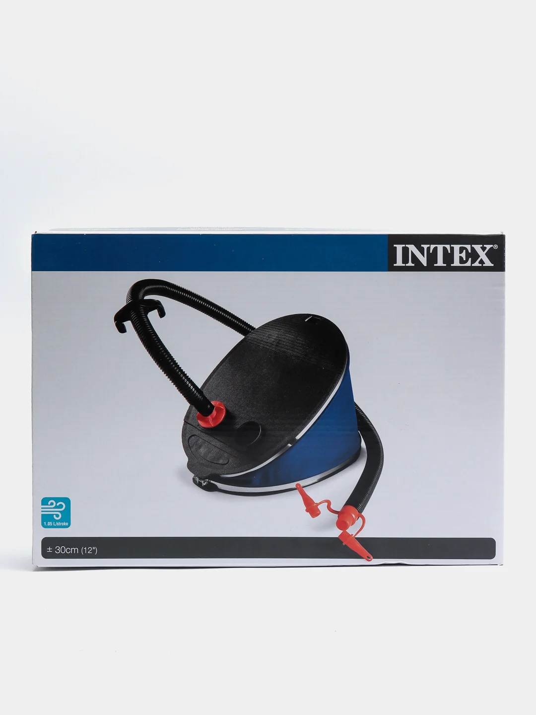 Насос ножной для лодки ПВХ и матрасов Intex 68610, с насадками, 30 см
