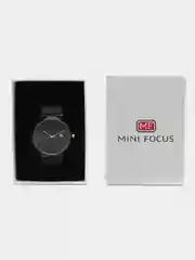 Черный мужские наручные часы Mini Focus MF0176G с календарём, в подарочной упаковке
