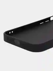 Черный чехол для iPhone (Айфон) 13, 14, Pro, силиконовый, матовой, стеклянная панель