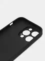 Черный чехол для iPhone (Айфон) 13, 14, Pro, силиконовый, матовой, стеклянная панель