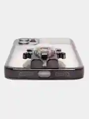 Фиолетовый чехол на Айфон с BearBrick медведь держателем подставкой IPhone XR, 11, 12, 13, 14 Pro Max