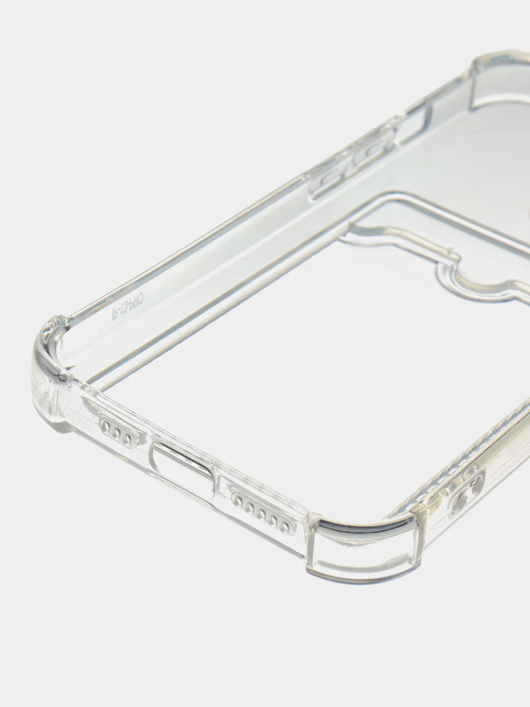 Голубой чехол для iPhone 11/12/13/14/Pro/Max/XR/7/8 прозрачный с отделом-карманом отсеком для карт