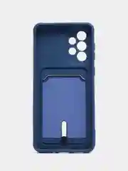 Синий чехол Samsung Galaxy A33, Самсунг Галакси А33 5G силиконовый, с карманом для карты
