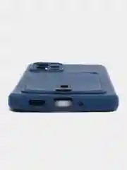 Синий чехол Samsung Galaxy A33, Самсунг Галакси А33 5G силиконовый, с карманом для карты