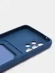 Синий чехол Samsung Galaxy A33, Самсунг Галакси А33 5G силиконовый, с карманом для карты