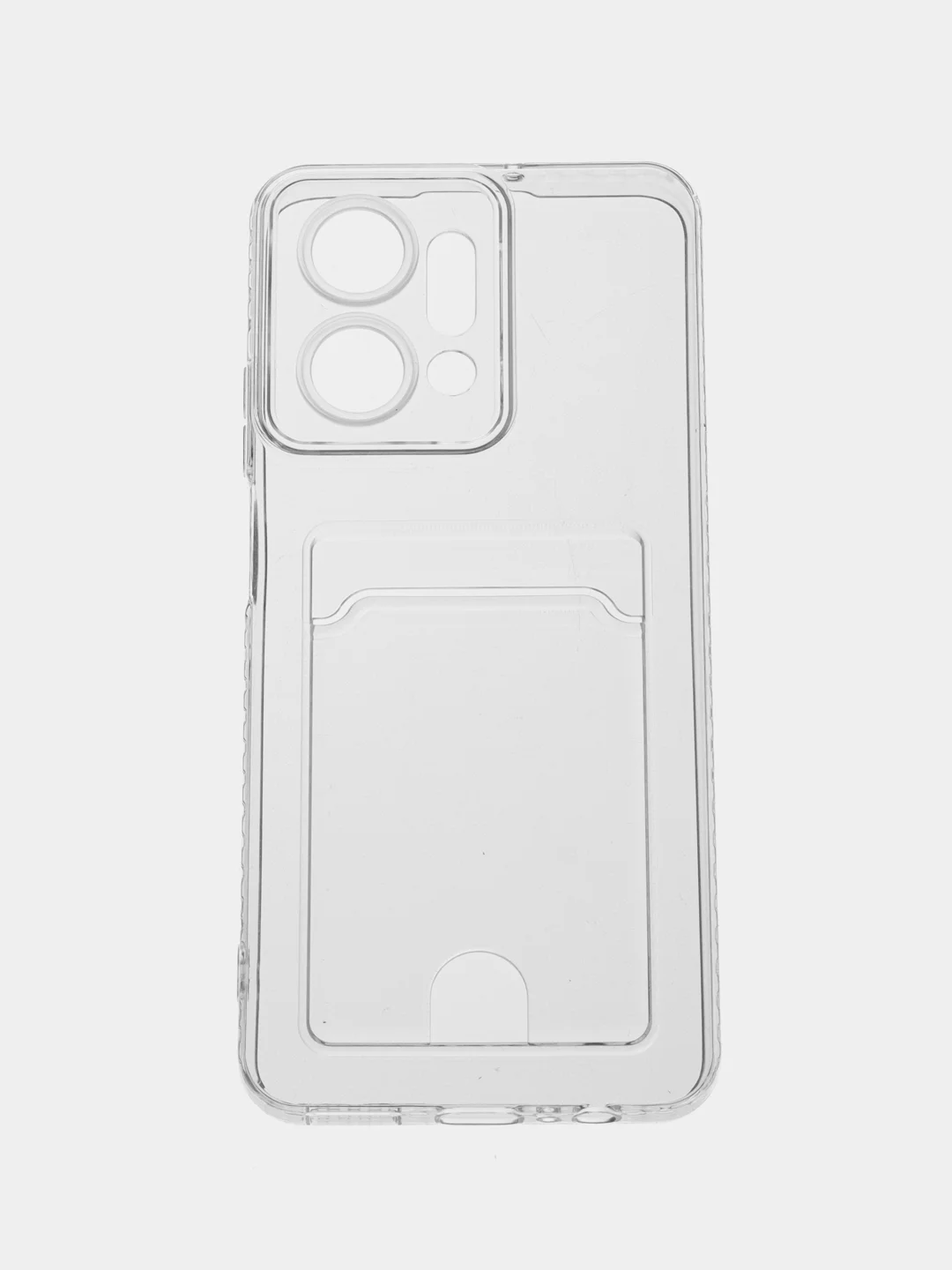 Прозрачный чехол для Huawei Honor X7a / Хуавей Хонор Х7а прозрачный, с карманом для карты