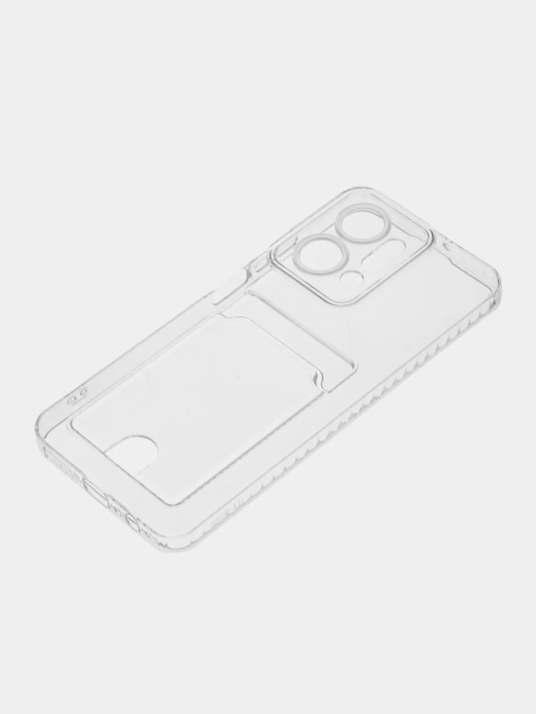 Прозрачный чехол для Huawei Honor X7a / Хуавей Хонор Х7а прозрачный, с карманом для карты