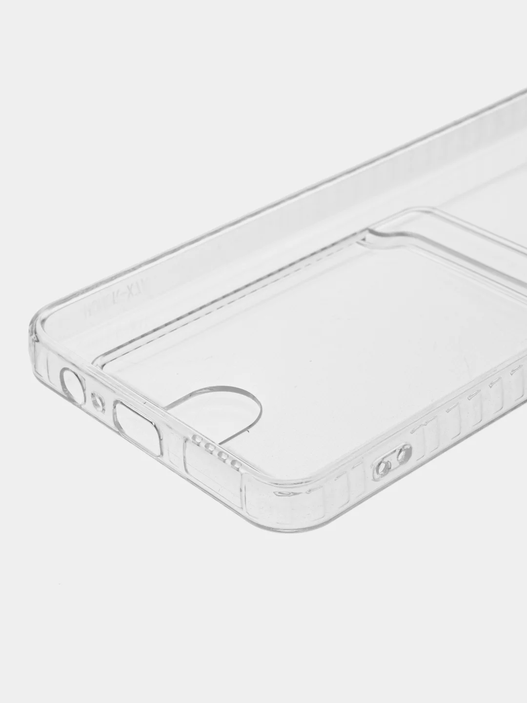 Прозрачный чехол для Huawei Honor X7a / Хуавей Хонор Х7а прозрачный, с карманом для карты