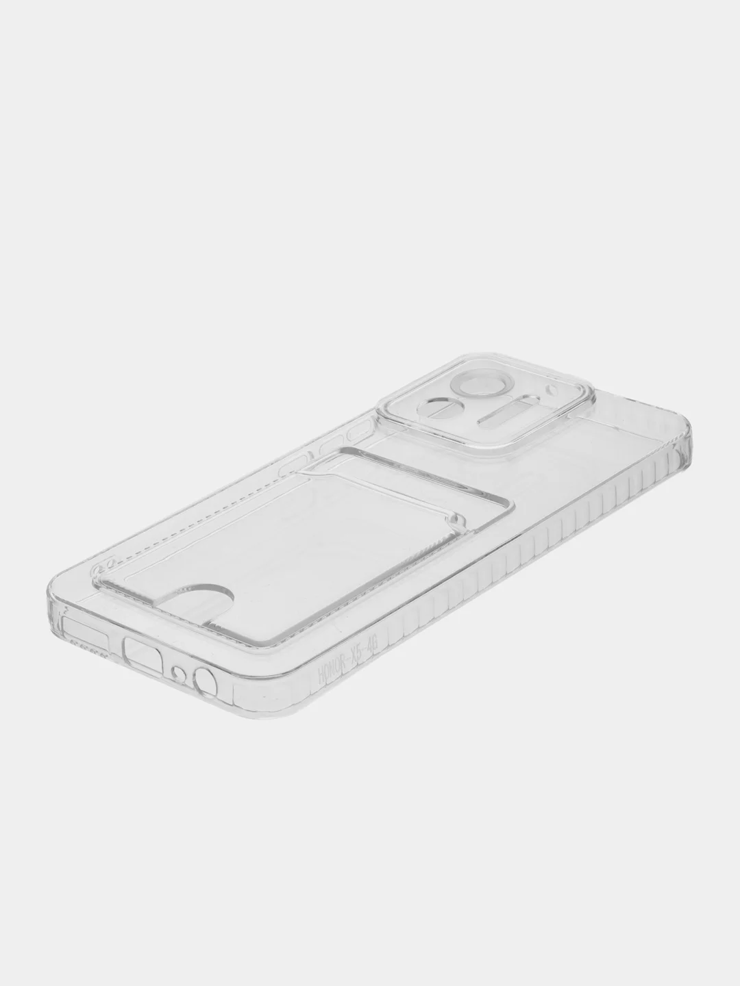 Прозрачный чехол для Huawei Honor X5 / Хуавей Хонор Х5 прозрачный, с карманом для карты
