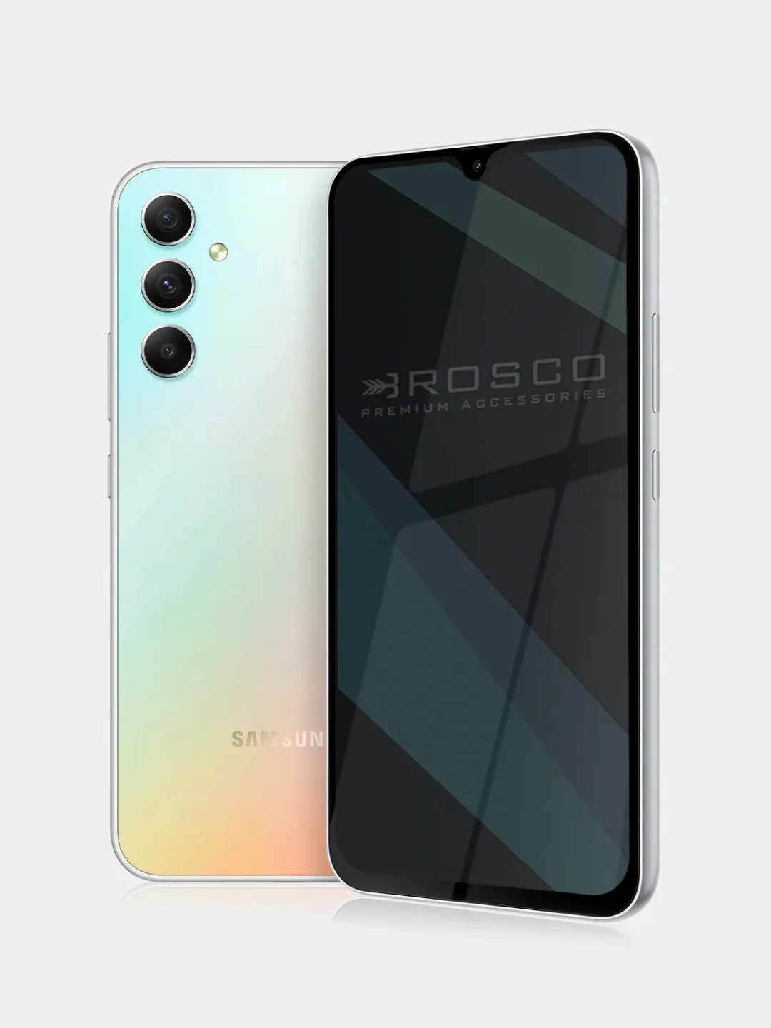 Черный 1-2 шт стекло для Samsung Galaxy A34, M34 защитное ROSCO с олеофобным покрытием, антишпион
