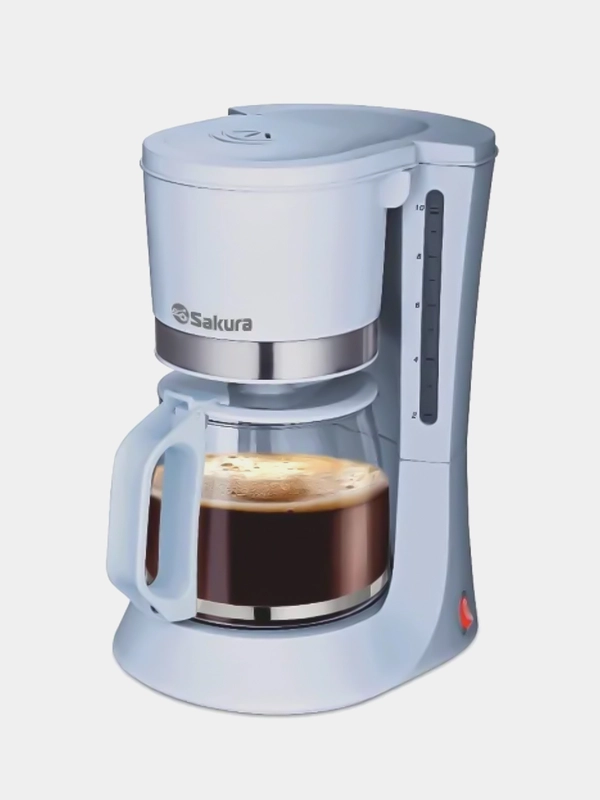 Кофеварка Sakura SA-6117BL, голубая, 1.2 л, капельная