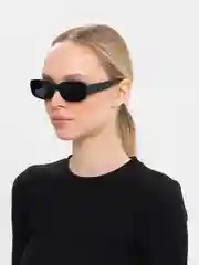 Черный солнцезащитные очки, женские, прямоугольные