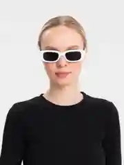 Белый солнцезащитные очки, женские, прямоугольные