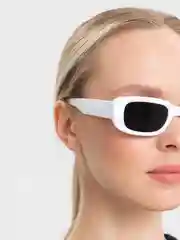 Белый солнцезащитные очки, женские, прямоугольные