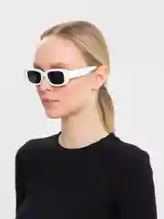 Белый солнцезащитные очки, женские, прямоугольные