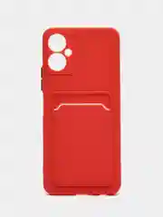 Коралловый силиконовый чехол для Tecno Spark 9 Pro Техно Спарк 9 Про с карманом для карт, прозрачный