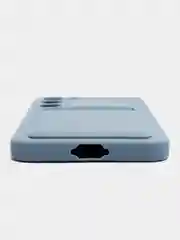 Синий меланж чехол для Samsung Galaxy S23/S23 Ultra/S23 Plus, с карманом для карт, прозрачный