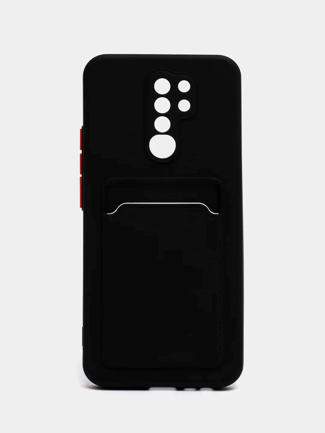 Черный чехол для Xiaomi Redmi 9 (Сяоми Редми 9), с карманом для карт