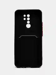 Черный чехол для Xiaomi Redmi 9 (Сяоми Редми 9), с карманом для карт