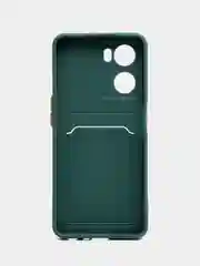 Зеленый силиконовый чехол для OPPO A57S / A77 4G / A77S / OnePlus Nord N20 SE, с карманом для карт