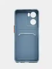 Синий меланж силиконовый чехол для OPPO A57S / A77 4G / A77S / OnePlus Nord N20 SE, с карманом для карт