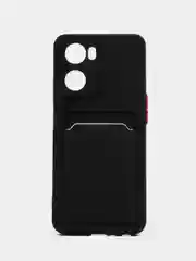 Черный силиконовый чехол для OPPO A57S / A77 4G / A77S / OnePlus Nord N20 SE, с карманом для карт