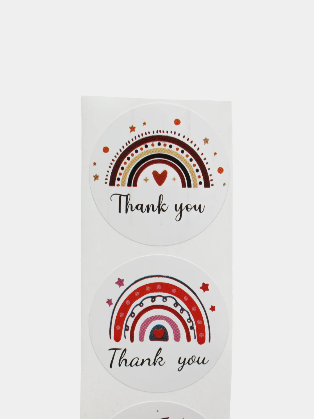 Бордовый набор наклеек с надписью "Thank you", "Спасибо"