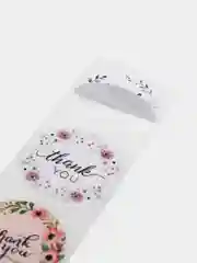 Алый набор наклеек с надписью "Thank you", "Спасибо"