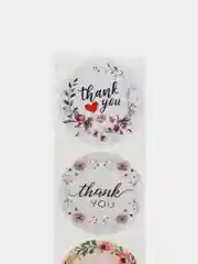 Алый набор наклеек с надписью "Thank you", "Спасибо"