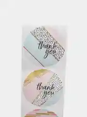 Бирюзовый набор наклеек с надписью "Thank you", "Спасибо"