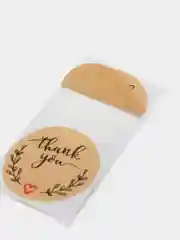 Кремовый набор наклеек с надписью "Thank you", "Спасибо"
