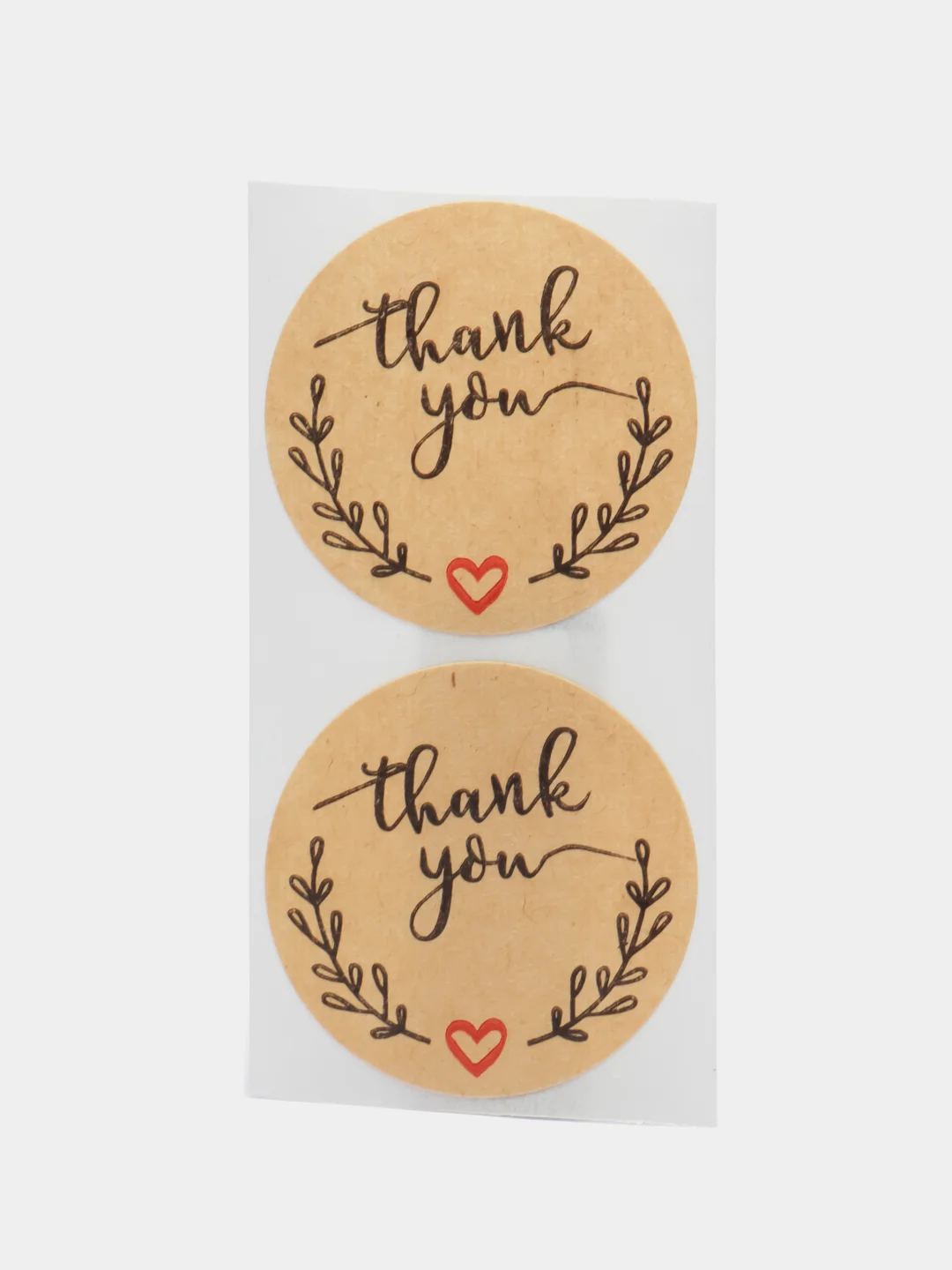 Кремовый набор наклеек с надписью "Thank you", "Спасибо"