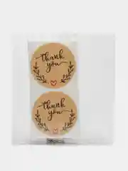 Кремовый набор наклеек с надписью "Thank you", "Спасибо"