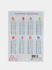 Серый обучающая карточка А5: Таблицы "Сложения", "Вычитания", "Умножения", "Деления"