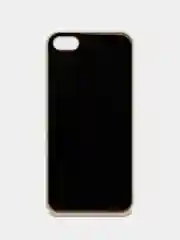 Черный пластиковый чехол для iPhone 5/5s/SE с кожаной вставкой