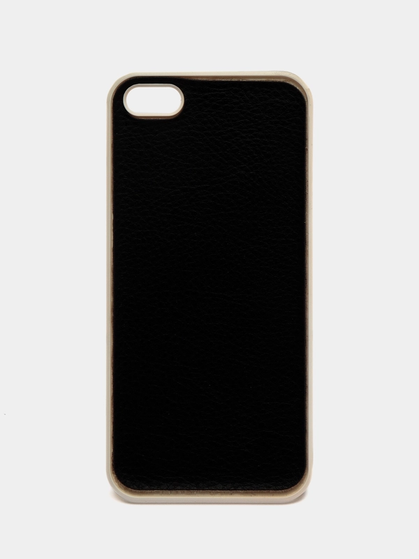 Пластиковый чехол для iPhone 5/5s/SE с кожаной вставкой