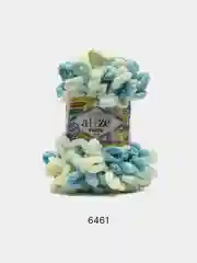 Бирюзовый пряжа Alize Puffy Color, петельки большие, 100 г, 9 м