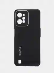 Черный чехол для Realme C31 (Реалми С31), пластиковый, глянцевый, под стекло